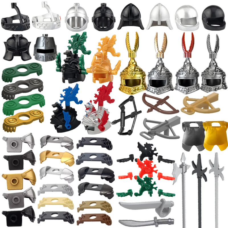 Lego Minifigure Holder - Castelo medieval militar cavaleiro bloco de