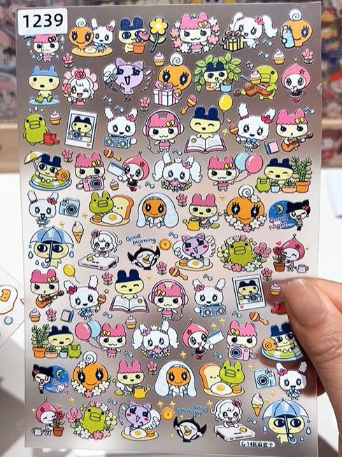 Bandai Model Tamagotchi - Novos Adesivos Impermeáveis em Relevo Tamagotchi,